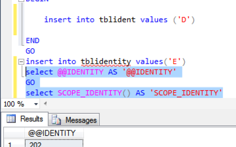 SQLServer的select @@identity在Oracle中的写法
